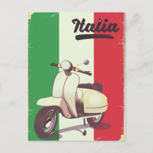 Italia Scooter Vintage travel poster Postcard