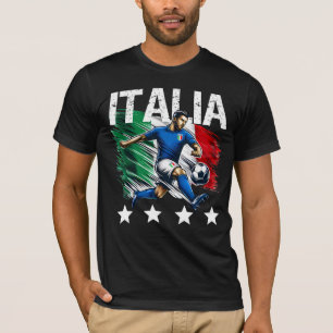 Italia Soccer 4 Star Italian Flag T-Shirt