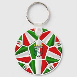 Italia soccer ball Italian flag of Italy panels Key Ring