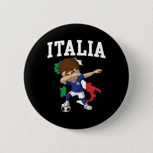Italia Soccer Boy Italian Italy Flag Map Sports Te 6 Cm Round Badge