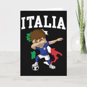 Italia Soccer Boy Italian Italy Flag Map Sports Te Card