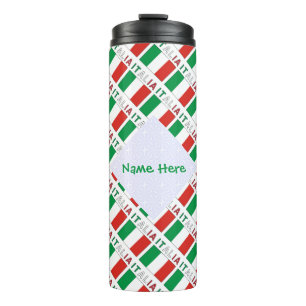 Italia Tiled Flag Personalised Thermal Tumbler