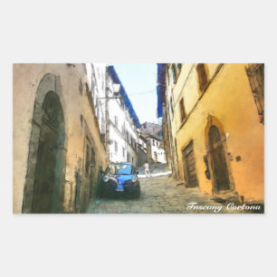 Italia Tuscany Cortona. Rectangular Sticker