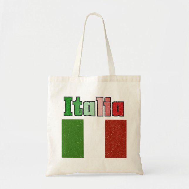 Italia Vintage Flag Canvas Tote Bag (Front)