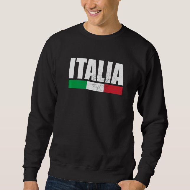 Italia Vintage Italian Flag Italy Sweatshirt (Front)