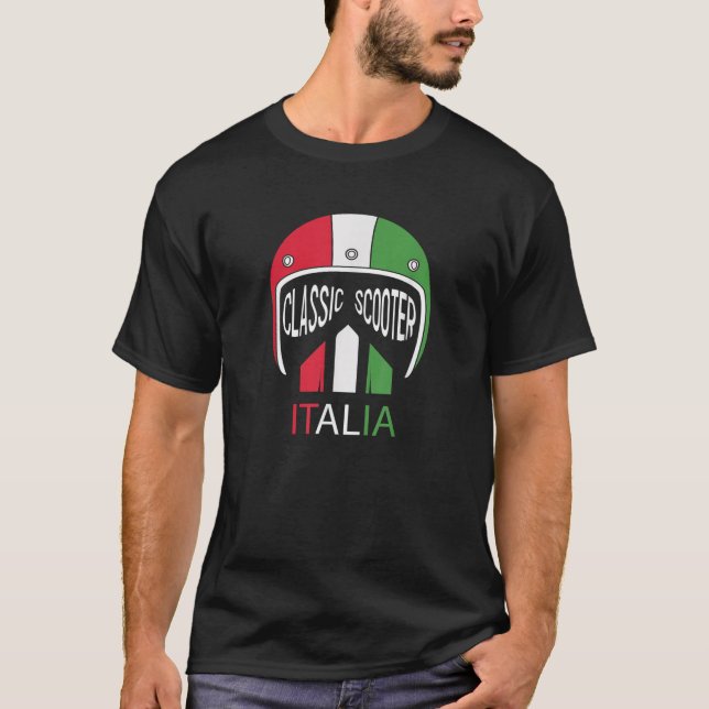 Italia Vintage Scooter Moped Helmet T-Shirt (Front)