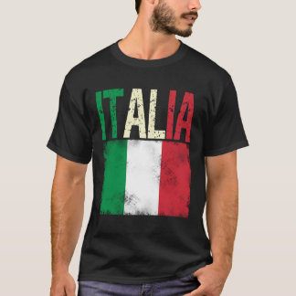 Italia with Italian flag distressed retro look  T-Shirt