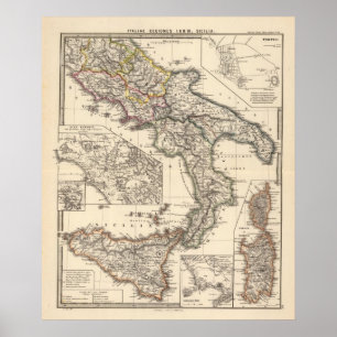 Italiae regiones IIIII, Sicilia Poster