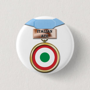 Italian Ace medal button