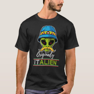 Italian Alien Italien Pun Italy Moustach Italian T-Shirt