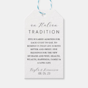 Italian Almond Wedding Tradition Favour Tag
