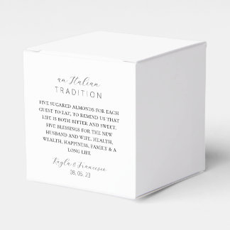 Italian Almond Wedding Tradition Favour Tag Box