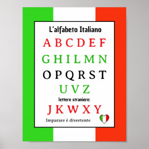 Italian Alphabet Kids Poster