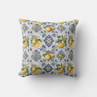 Italian Amalfi blue white tiles lemons