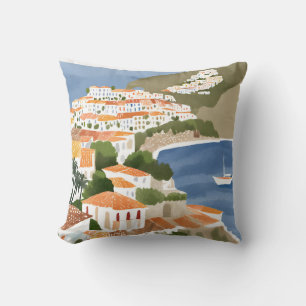 Italian Amalfi Coast Italy Mediterranean Art Cushion