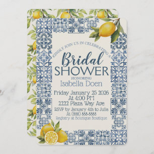 Italian Amalfi Coast Themed Custom Bridal Shower Holiday Card