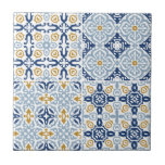 Italian Amalfi Tile Blue Yellow Ceramic Tile<br><div class="desc">Can be fully customised to suit your needs.
© Gorjo Designs. Made for you via the Zazzle platform. 

// Need help customising your design? Got other ideas? Feel free to contact me (Zoe) directly.</div>