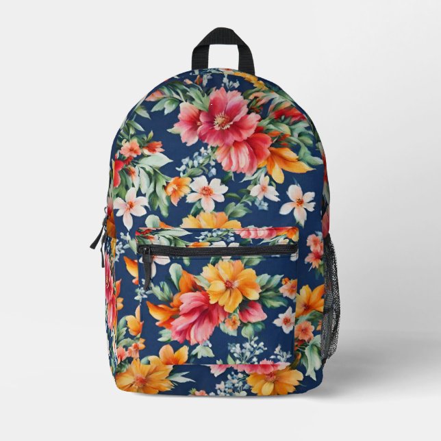 Italian Amazing Summer Bright Floral Pattern Printed Backpack (Front)