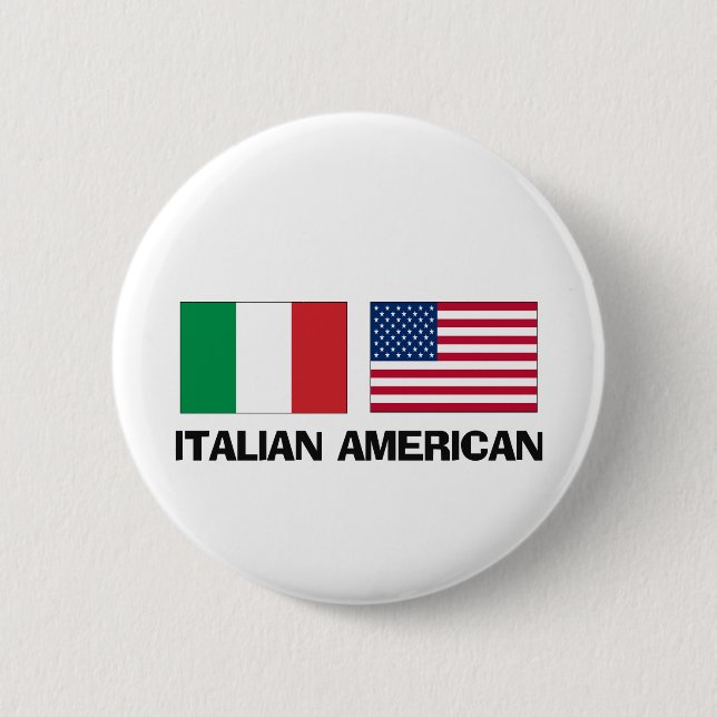 Italian American 6 Cm Round Badge (Front)