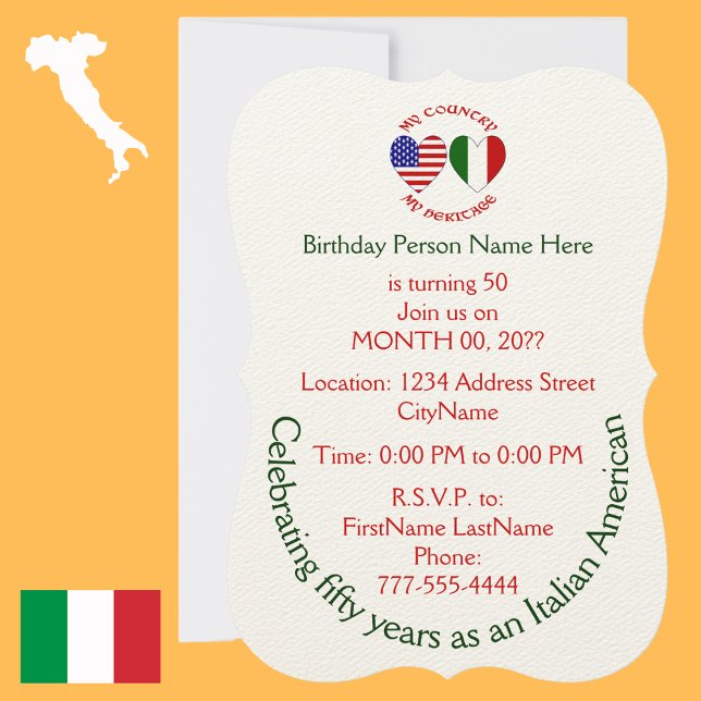 Italian American Birthday Invitation (Creator Uploaded)