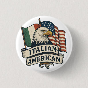 Italian American Flag Button   Eagle Heritage