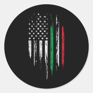 Italian American Flag Combo Italy Usa Italia Patri Classic Round Sticker