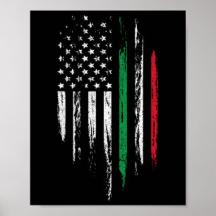 Italian American Flag Combo Italy Usa Italia Patri Poster