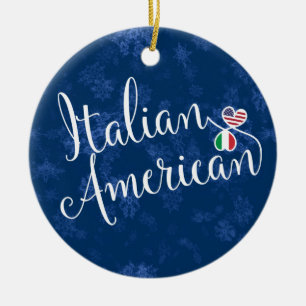 Italian American Hearts Flags Holiday Decoration