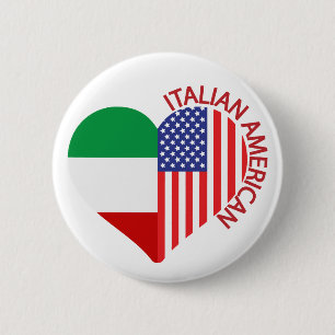 Italian American Italiano Americano Pride 6 Cm Round Badge