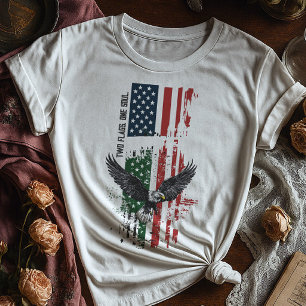 Italian American Pride Shirt 2 Flags One Soul
