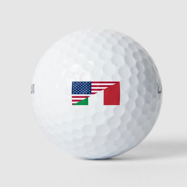 Italian American Pride US Italy Flag Golf Balls (Front)