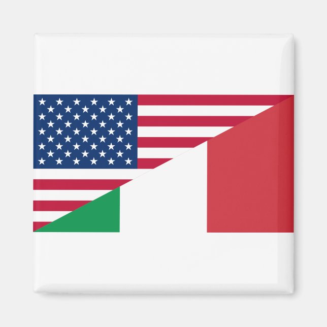 Italian American Pride US Italy Flag Magnet (Front)