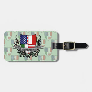 Italian-American Shield Flag Luggage Tag