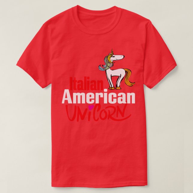 Italian American Unicorn 1 T-Shirt (Design Front)