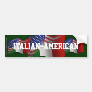 Italian-American Waving Flag Bumper Sticker