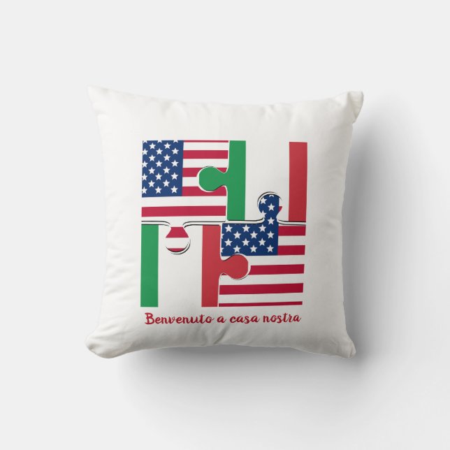 Italian American Welcome Cushion (Front)