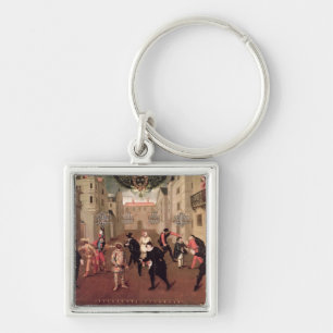 Italian and French Comedians Key Ring