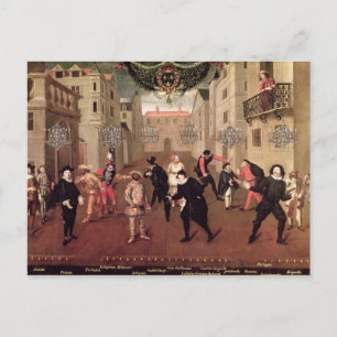 Italian and French Comedians Postcard