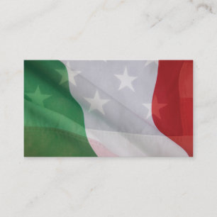Italian and USA flags business card