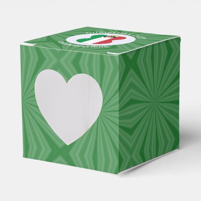 Italian Angel Christmas Flag Personalised  Favour Box (Front Side)
