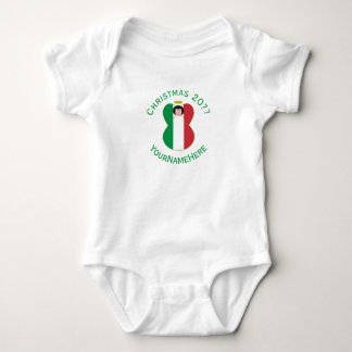 Italian Angel Christmas Flag Personalised Women's  Baby Bodysuit