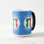 Italian Angel Flag for Hanukkah Magic Mug<br><div class="desc">Magic morphing mug features an Italian Flag Angel, dressed in the flag of Italy, inside a white, fractal circle of squiggly squares. The circle is on a blue fractal background of squiggly squares. Add a name, holiday, and year to personalise your mug as a gift or to add to your...</div>