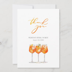 Italian Aperol Spritz Bridal Shower Thank You Card