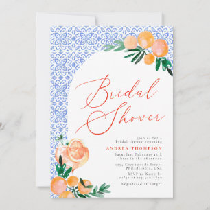 Italian Aperol Spritz Orange Bridal Shower Invitation