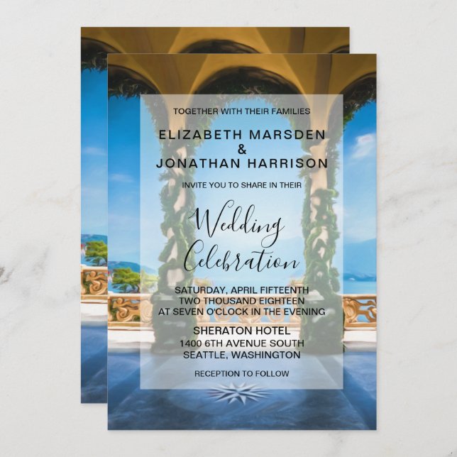 Italian Arches Elegant Formal Wedding Invitation (Front/Back)