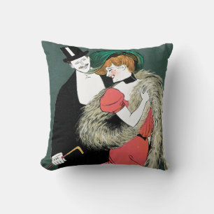 Italian Art Nouveau Fashion Ad Cushion