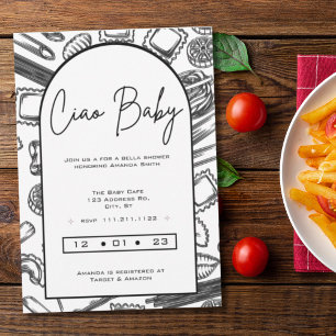 Italian Baby Shower, Ciao Baby, Gender Neutral Invitation