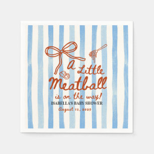 Italian Baby Shower Theme Blue Stripes Napkin