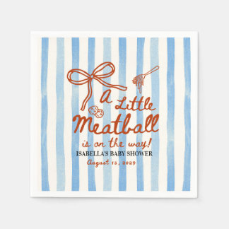 Italian Baby Shower Theme Blue Stripes Napkin