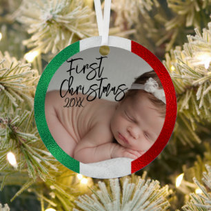 Italian Baby's First Christmas  Metal Tree Decoration
